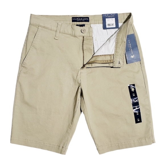 US Polo Assn Mens Hartford Stretch Twill Shorts Oxford Tan Size 30 NWT - Picture 3 of 7